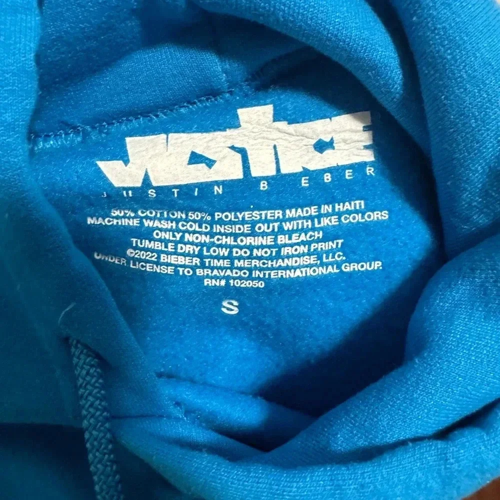 Justin Bieber Justice World Tour Hoodie Rare Color Blue Womens S